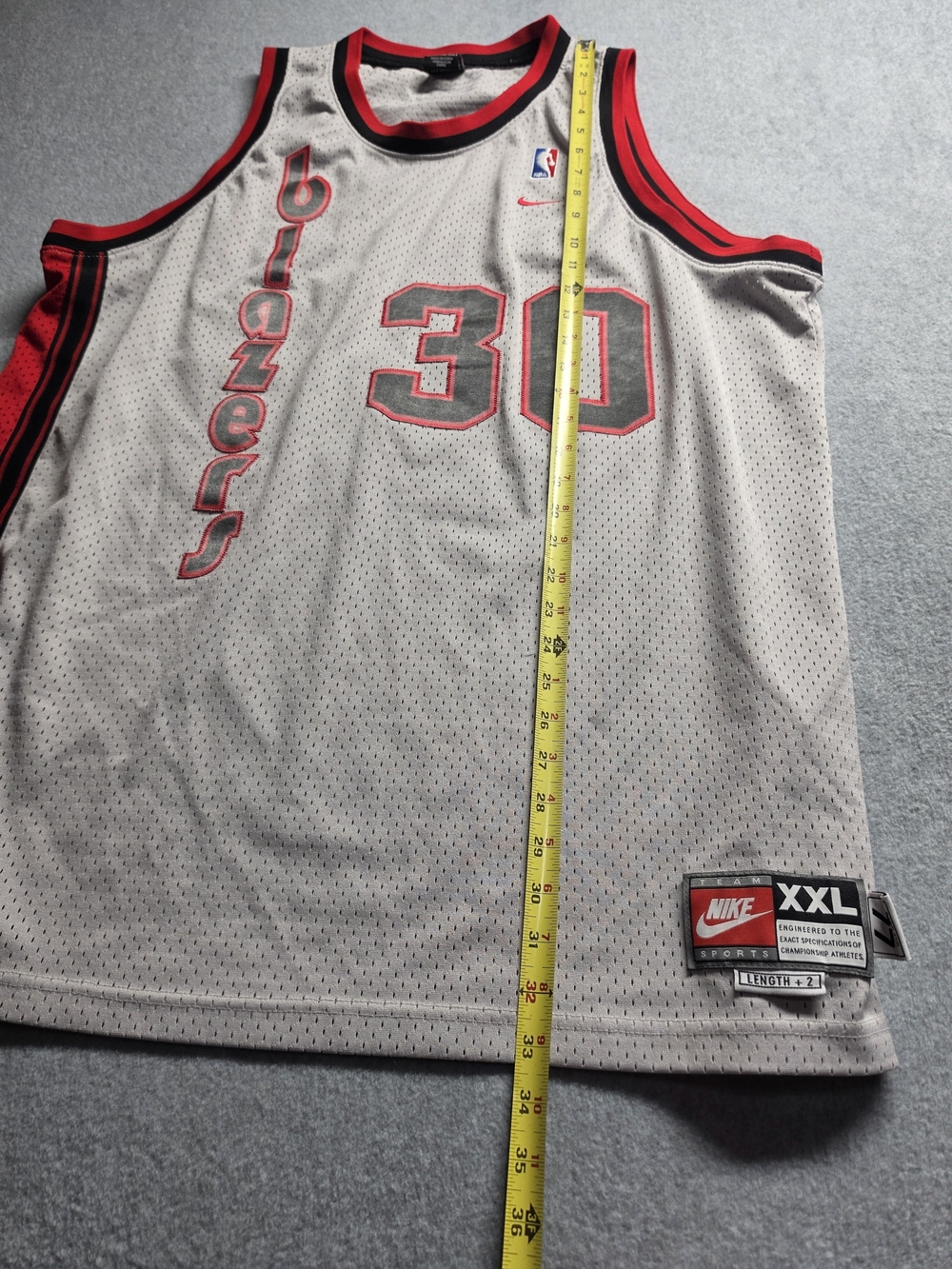 Vintage Rasheed Wallace #30 Portland Trail Blazers Jersey Grey Nike Size XL 77 - Picture 8 of 8